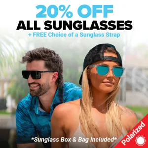 20% Off All Sunglasses   Free Strap, Box, Bag, & Lens Cloth