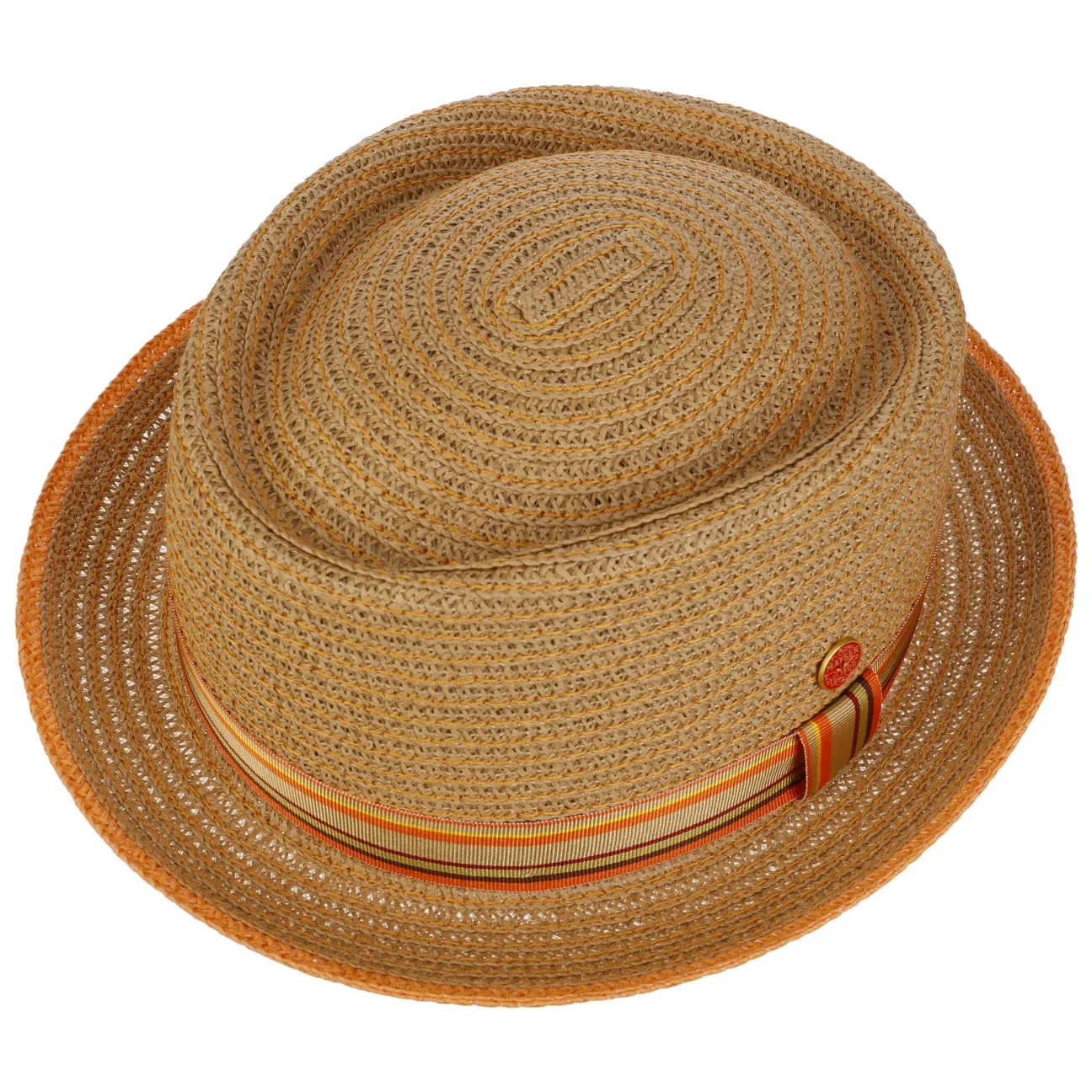 Andy Orange Pork Pie Straw Hat by Mayser