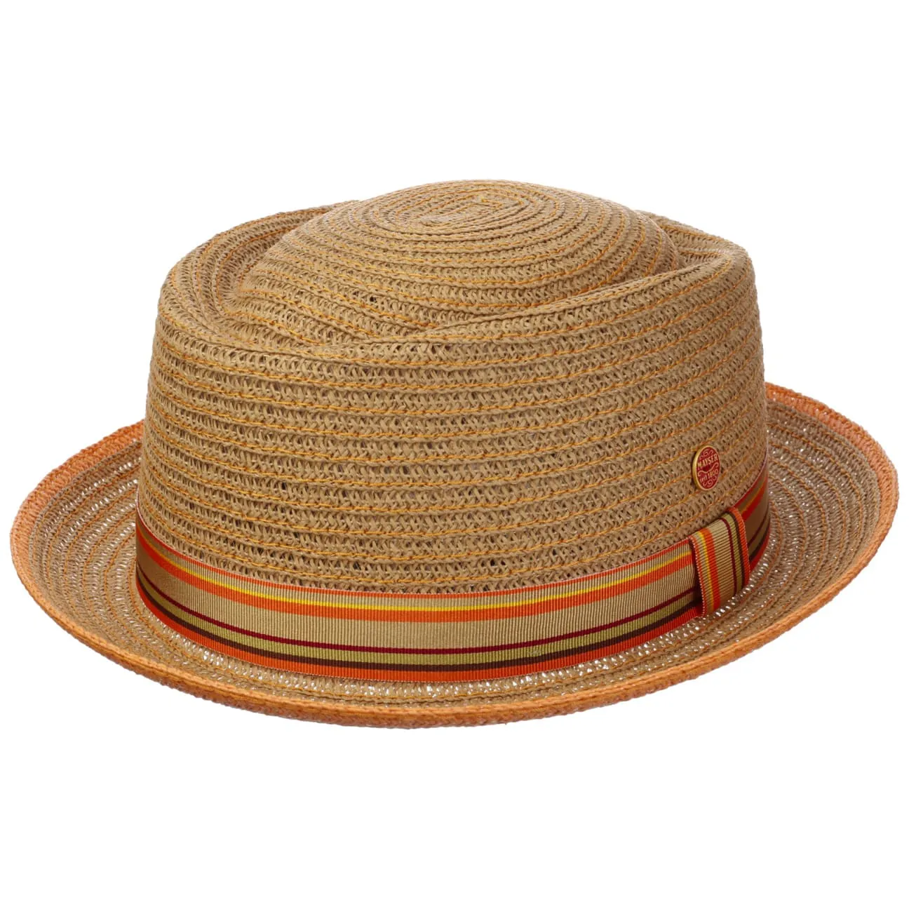 Andy Orange Pork Pie Straw Hat by Mayser