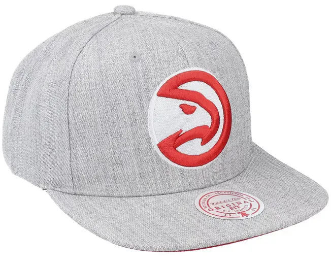 Atlanta Hawks Team Heathered Gray 2.0 Mitchell & Ness Snapback Hat