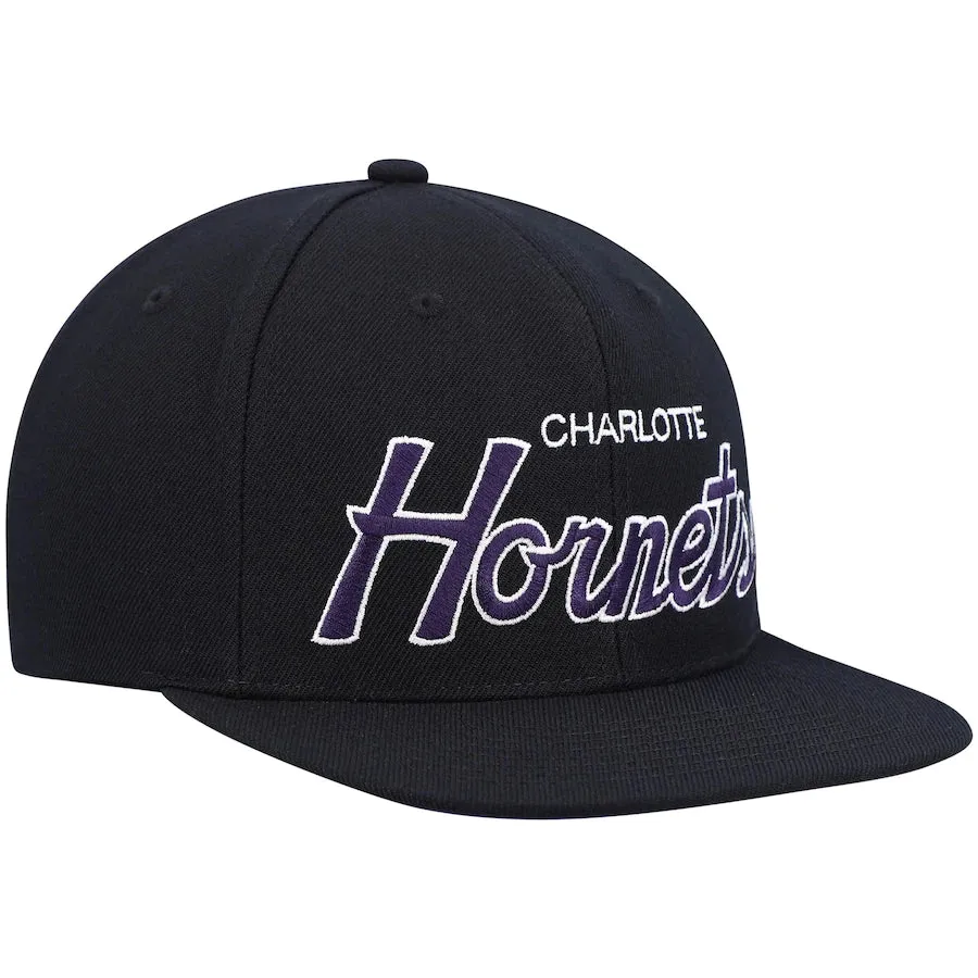 Charlotte Hornets Team Script 2.0 Mitchell & Ness Snapback Hat