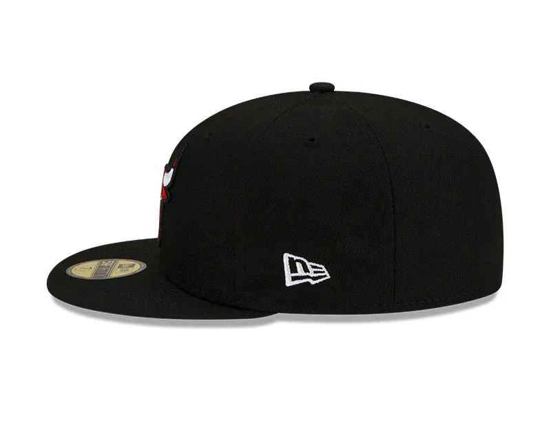 Chicago Bulls New Era Black Windy City Cluster 59FIFTY Fitted Hat