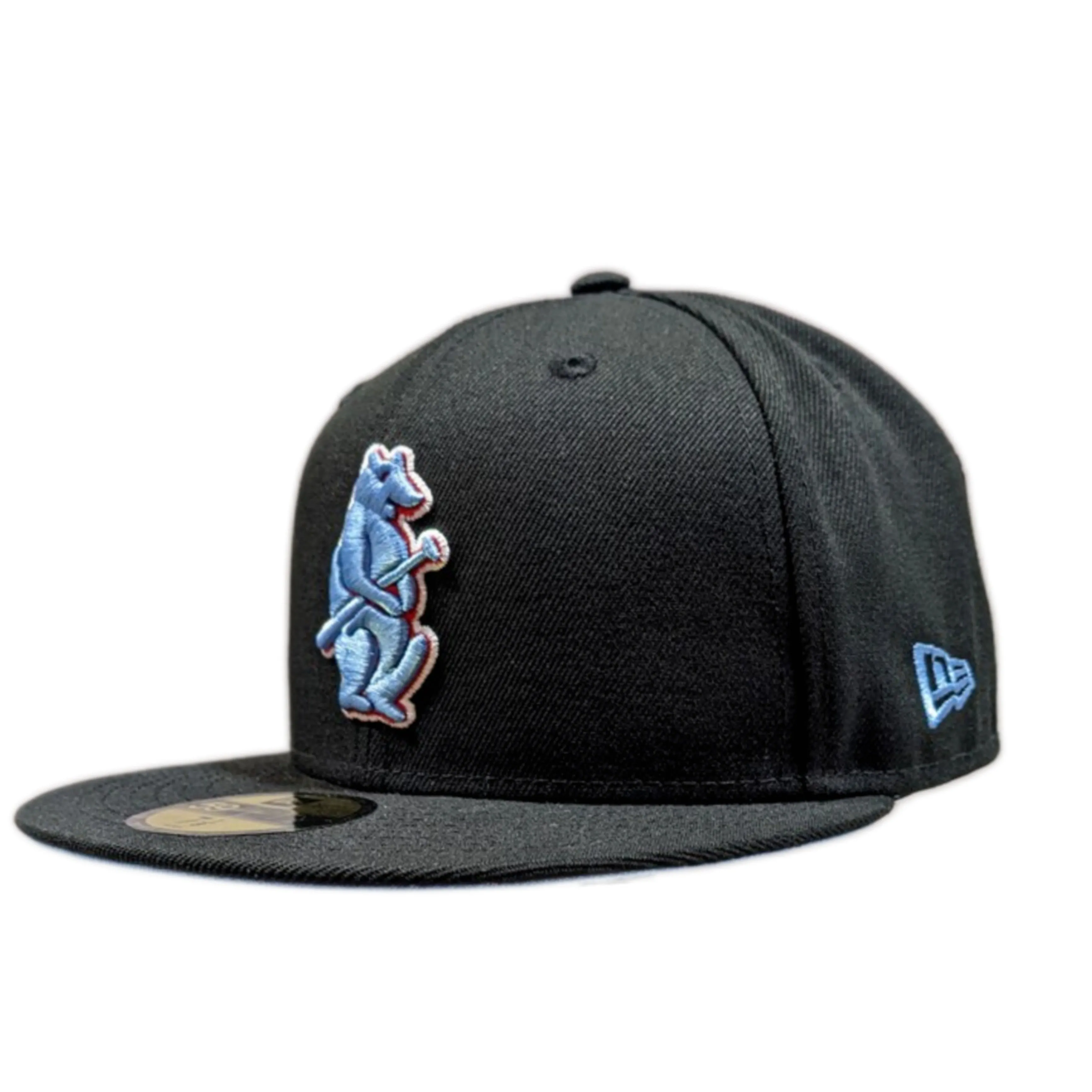 Chicago Cubs Cooperstown Collection Wrigley Field Black/ Sky Blue New Era 59FIFTY Fitted Hat