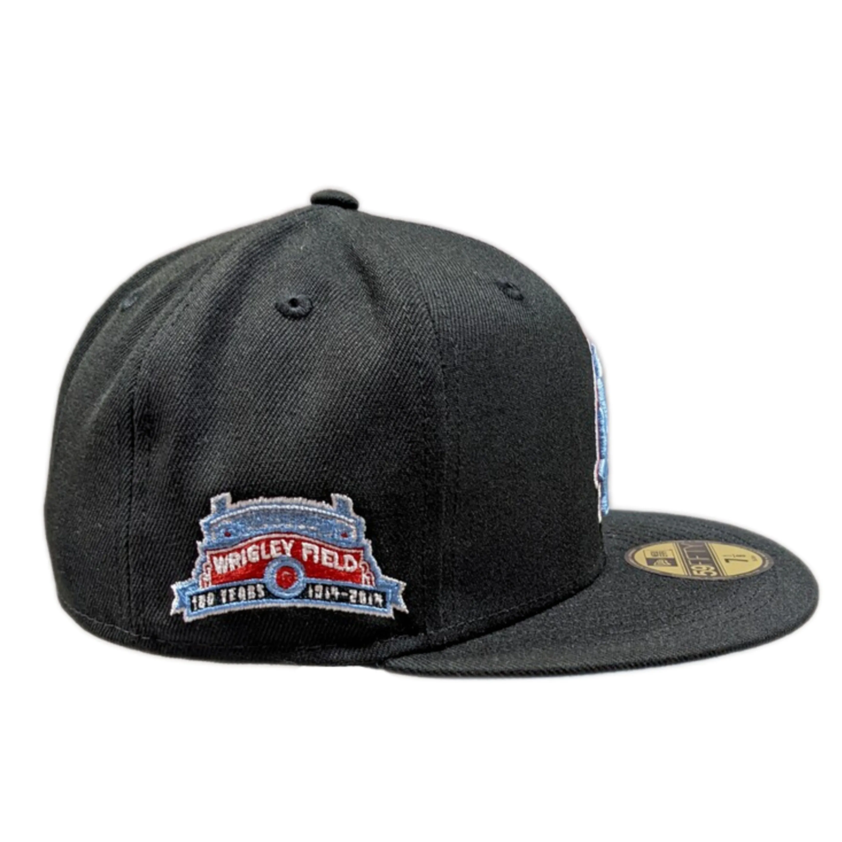 Chicago Cubs Cooperstown Collection Wrigley Field Black/ Sky Blue New Era 59FIFTY Fitted Hat