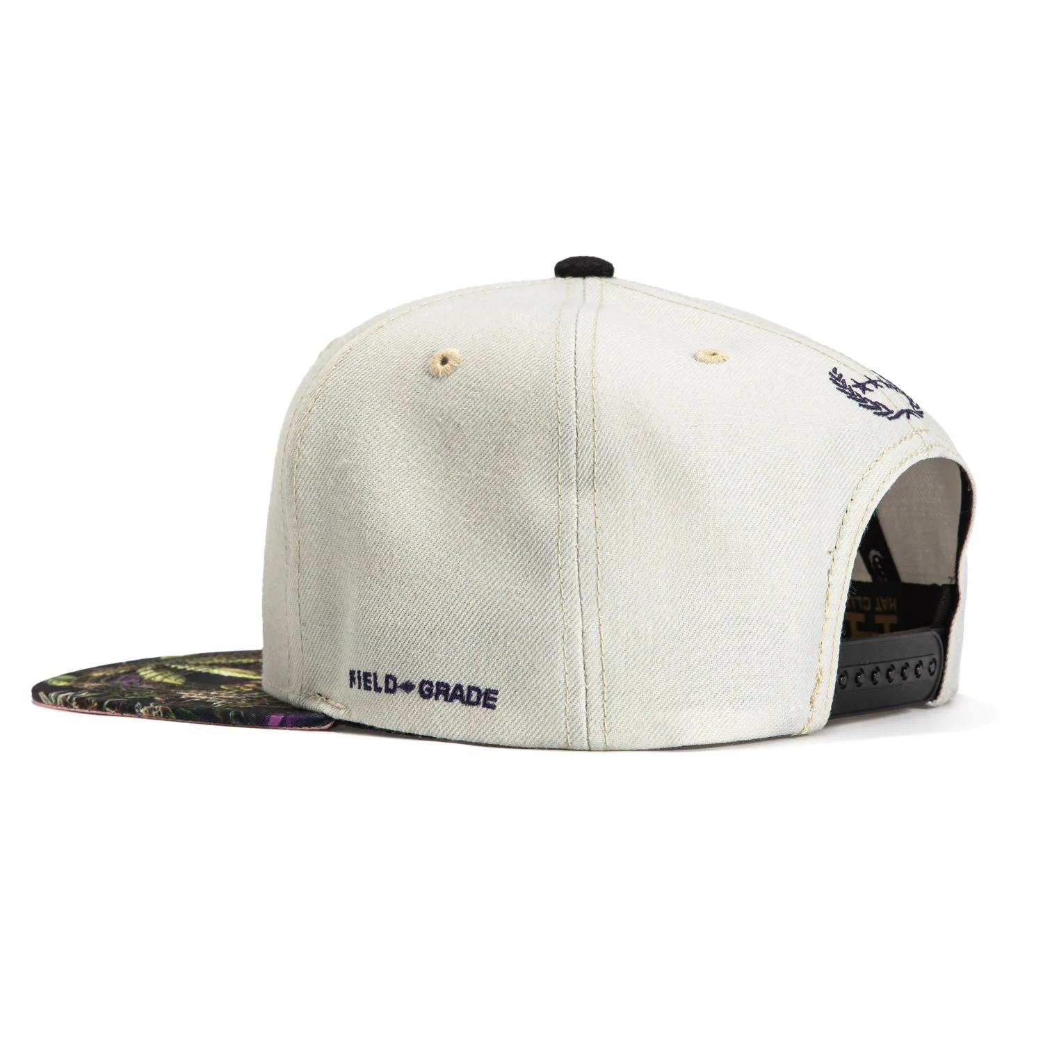 Field Grade PBJ Anthropomorphic Mask Hat Club Logo Patch Snapback Hat - White, Realtree