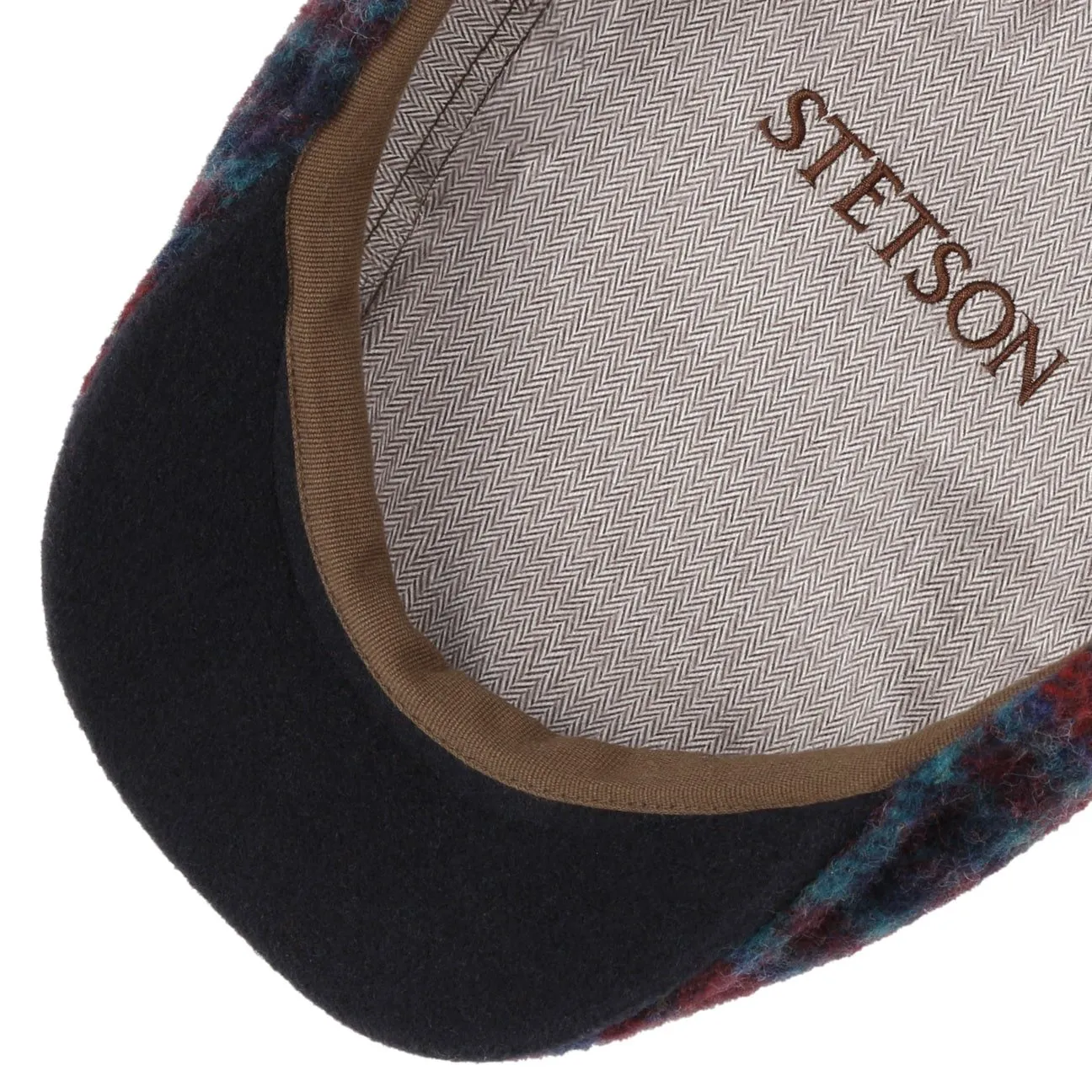 Karlsen Ivy Wool Check Flat Cap by Stetson
