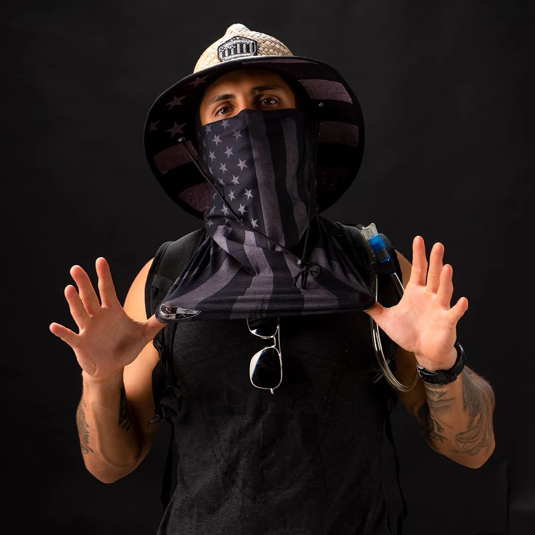 Ladder Under Brim Straw Hat | Blackout American Flag