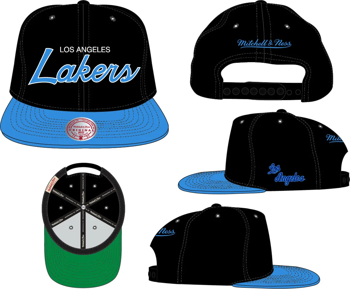 Los Angeles Lakers HWC Team Script 2.0 Mitchell & Ness Snapback Hat