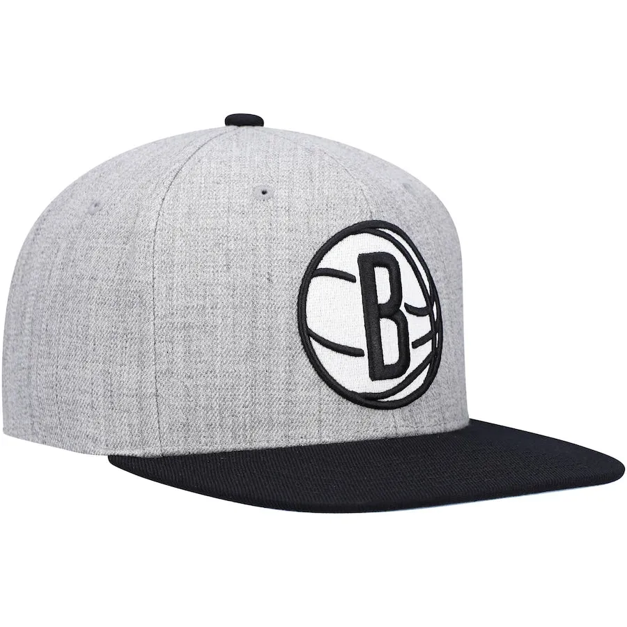 Men's Brooklyn Nets Mitchell & Ness Gray/Black Heathered Underpop Snapback Hat