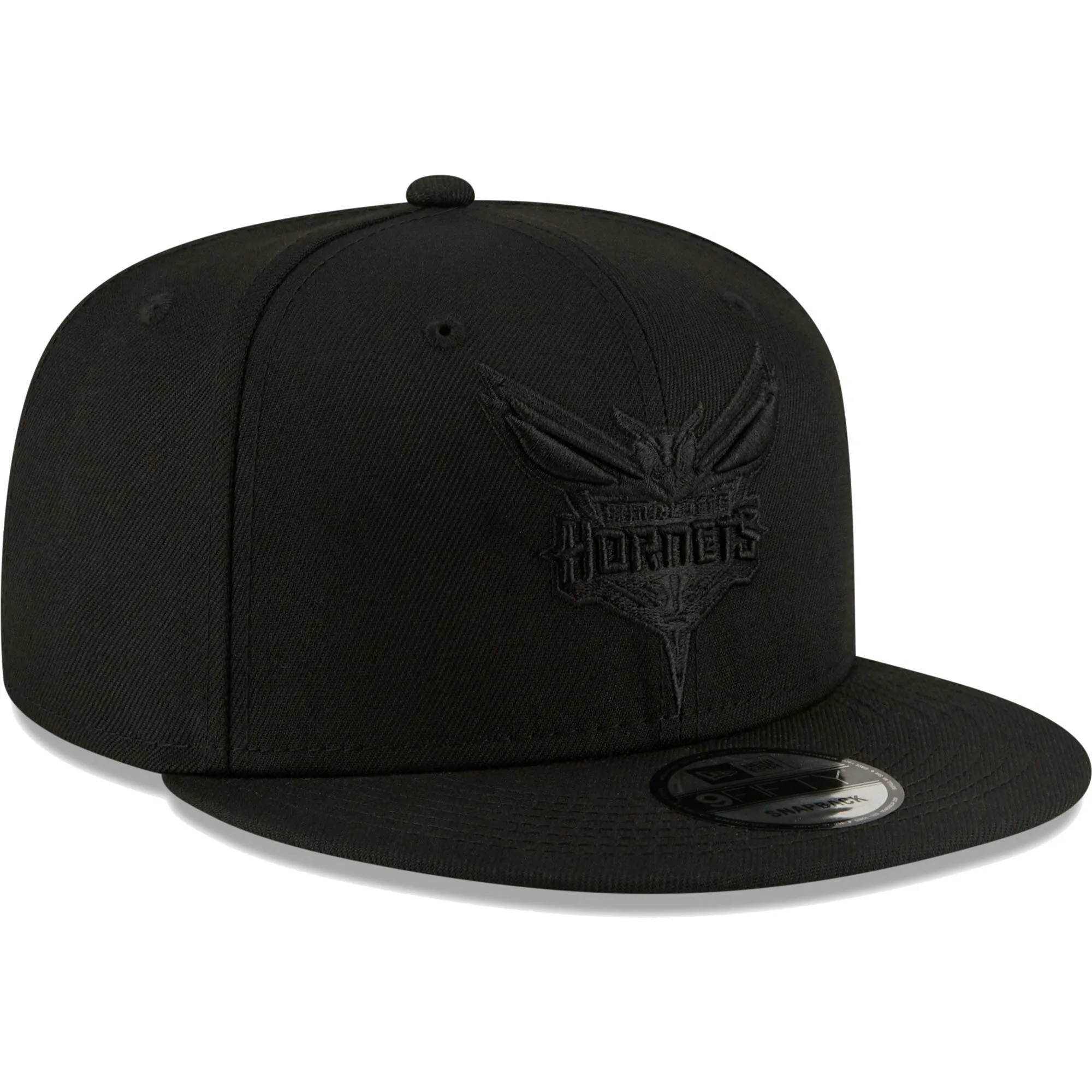 Men's Charlotte Hornets New Era Black On Black Color Pack 9FIFTY Snapback Hat