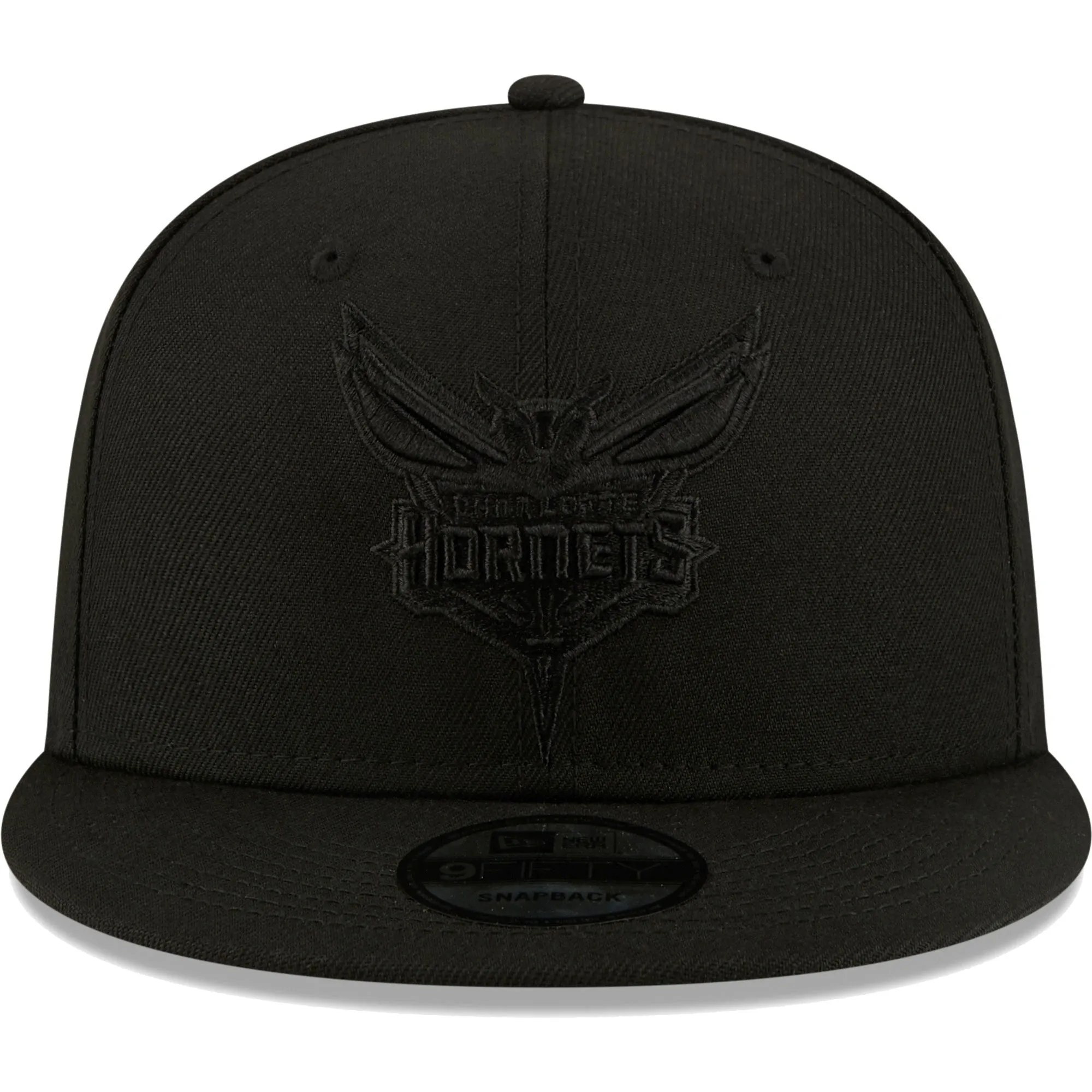 Men's Charlotte Hornets New Era Black On Black Color Pack 9FIFTY Snapback Hat