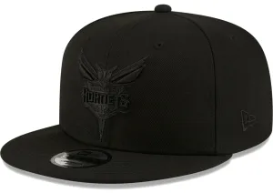 Men's Charlotte Hornets New Era Black On Black Color Pack 9FIFTY Snapback Hat