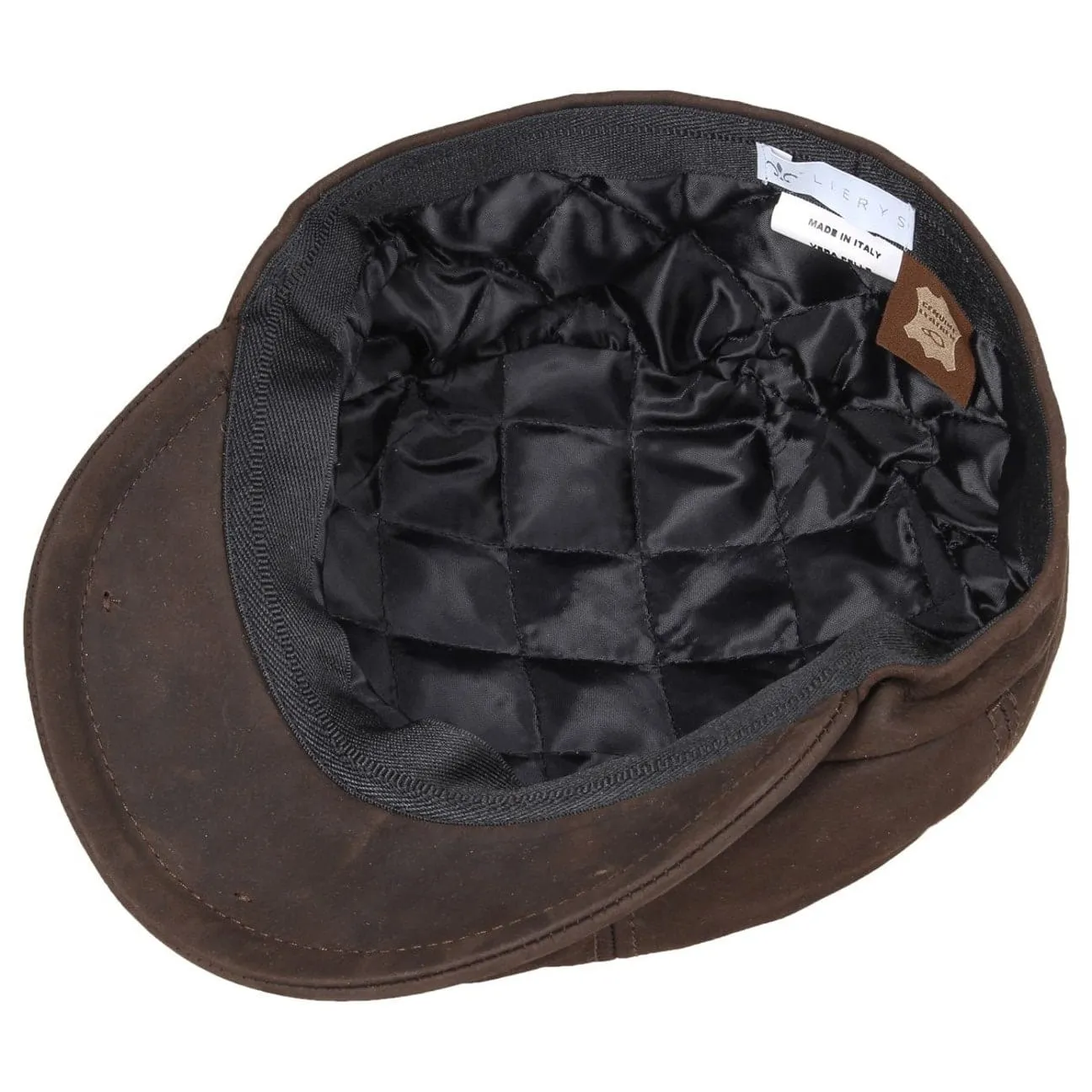 Nappa Wax Leather Flat Cap by Lierys