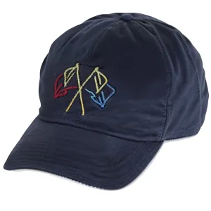 Navy Blue with Nautical Flags Logo - Unstructured Baseball Cap