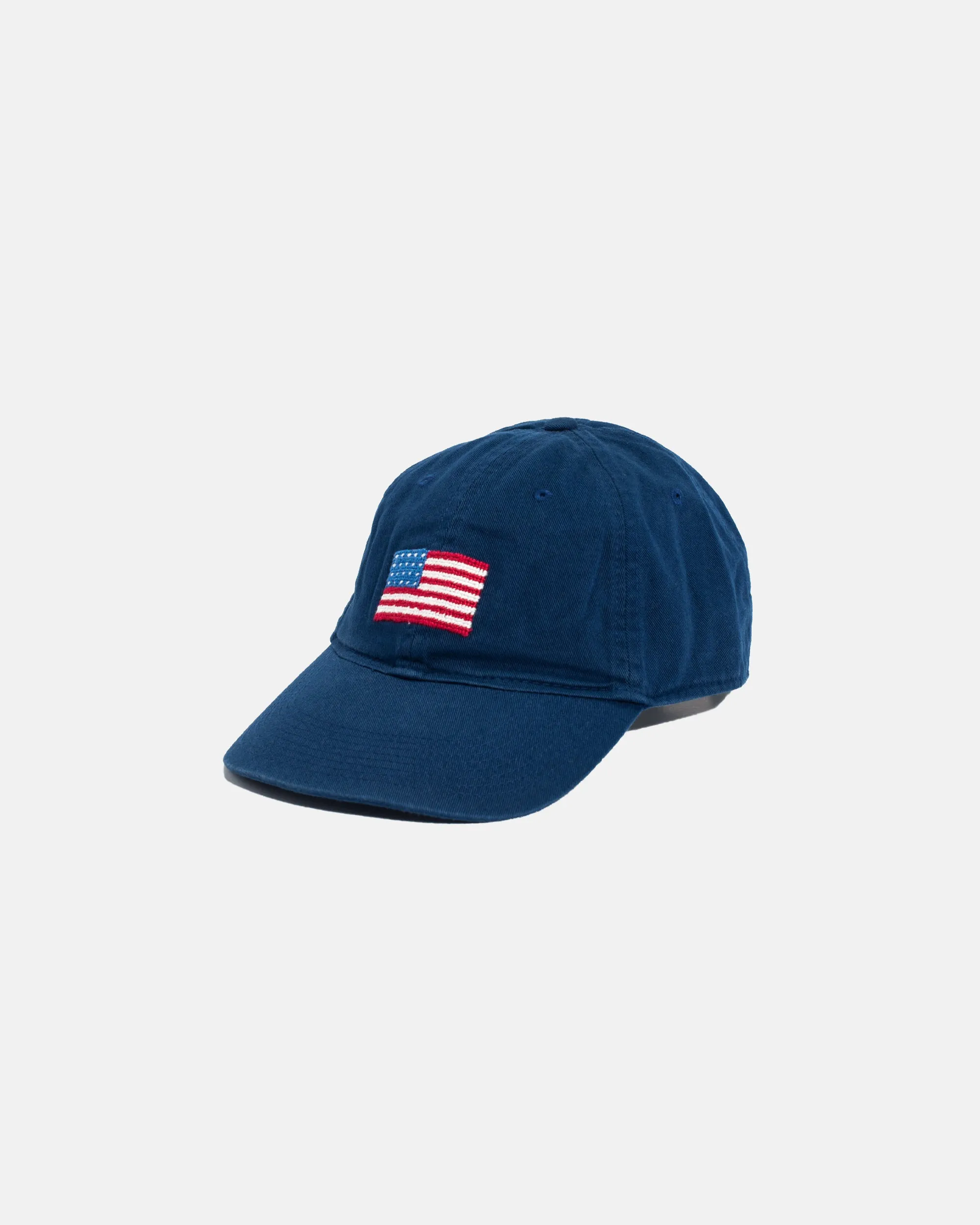 NAVY US FLAG NEEDLEPOINT HAT