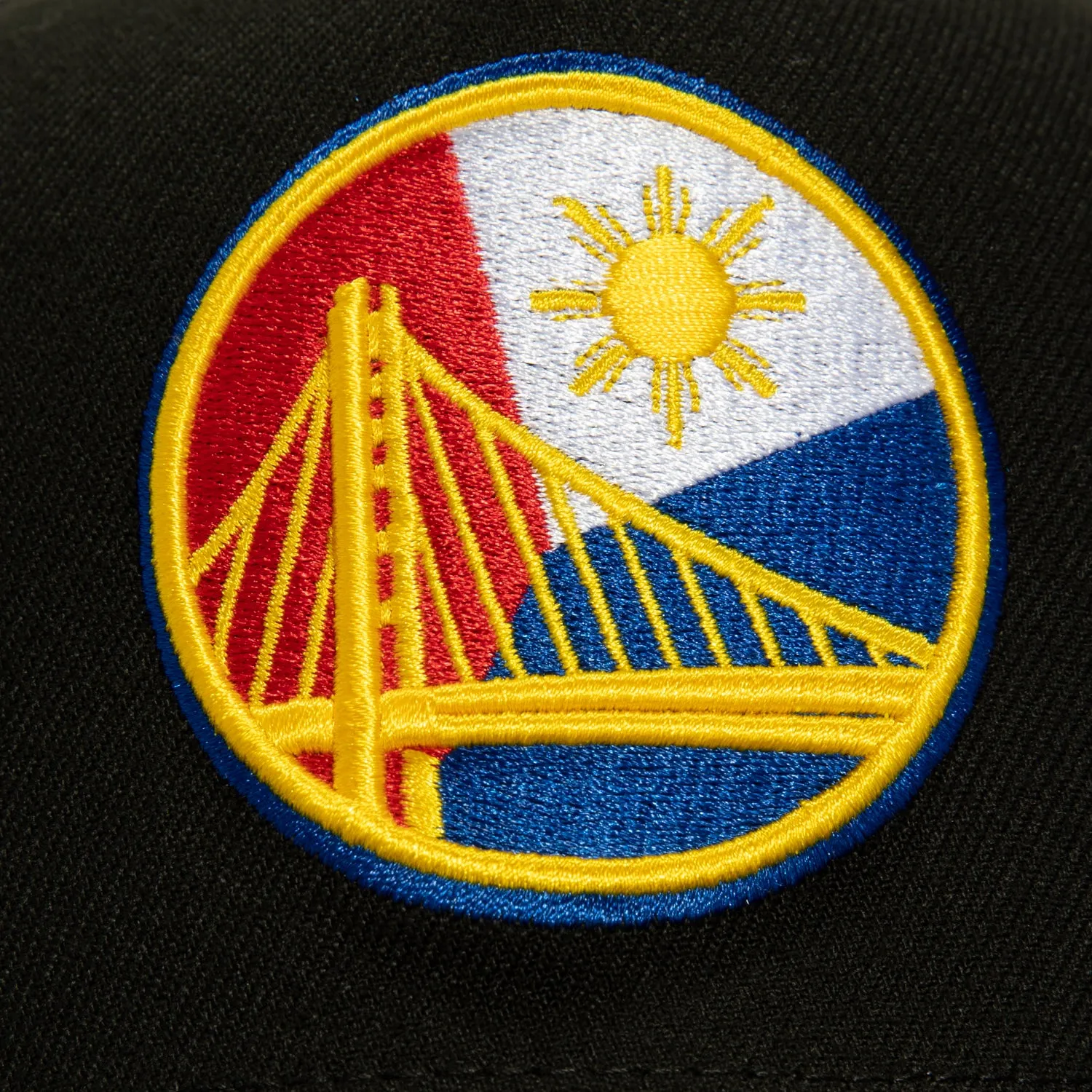 New Era 9Fifty A-Frame Golden State Warriors The Bay Patch Filipino Flag Snapback Hat - Black