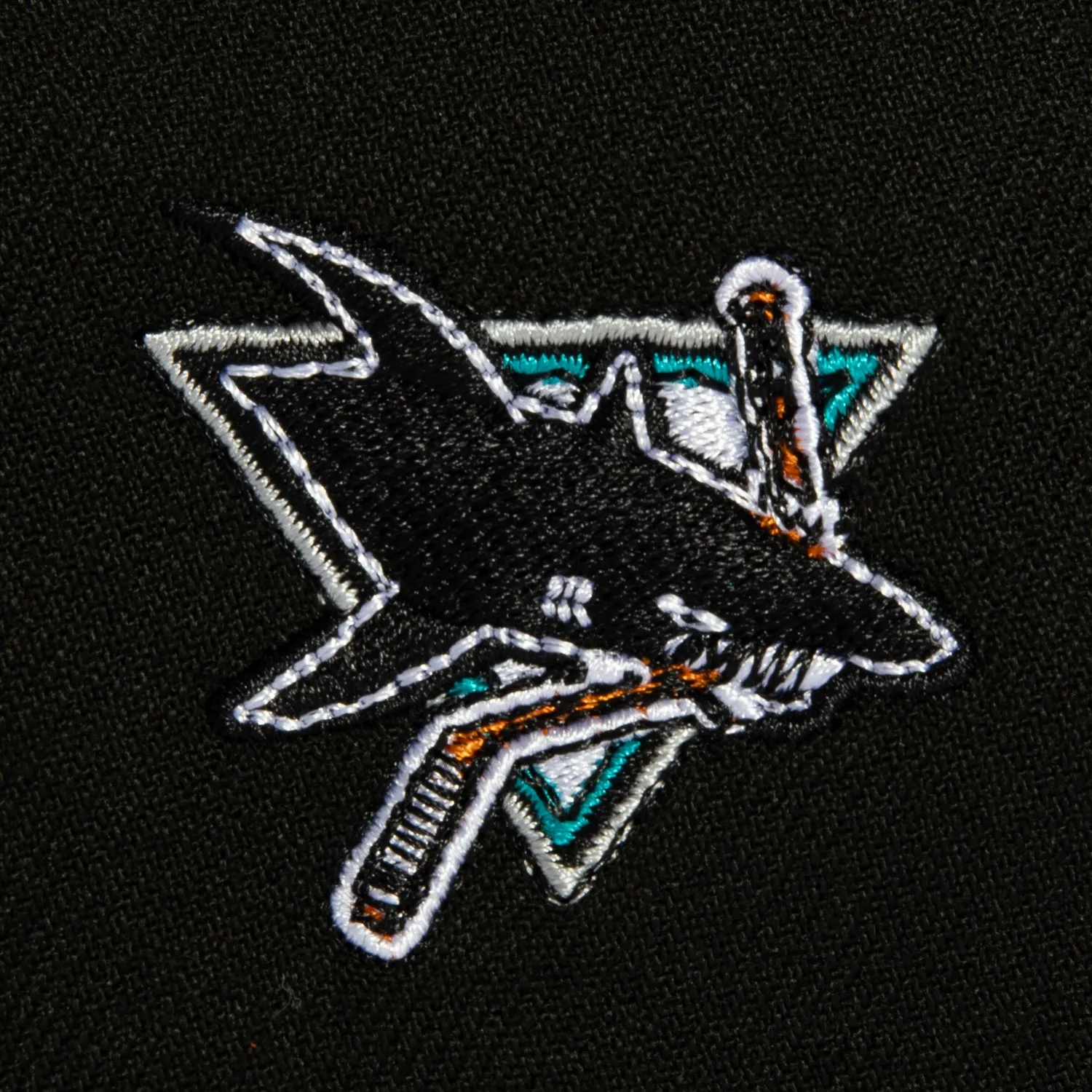 New Era 9Fifty A-Frame San Jose Sharks Logo Patch Script Snapback Hat - Black, Teal