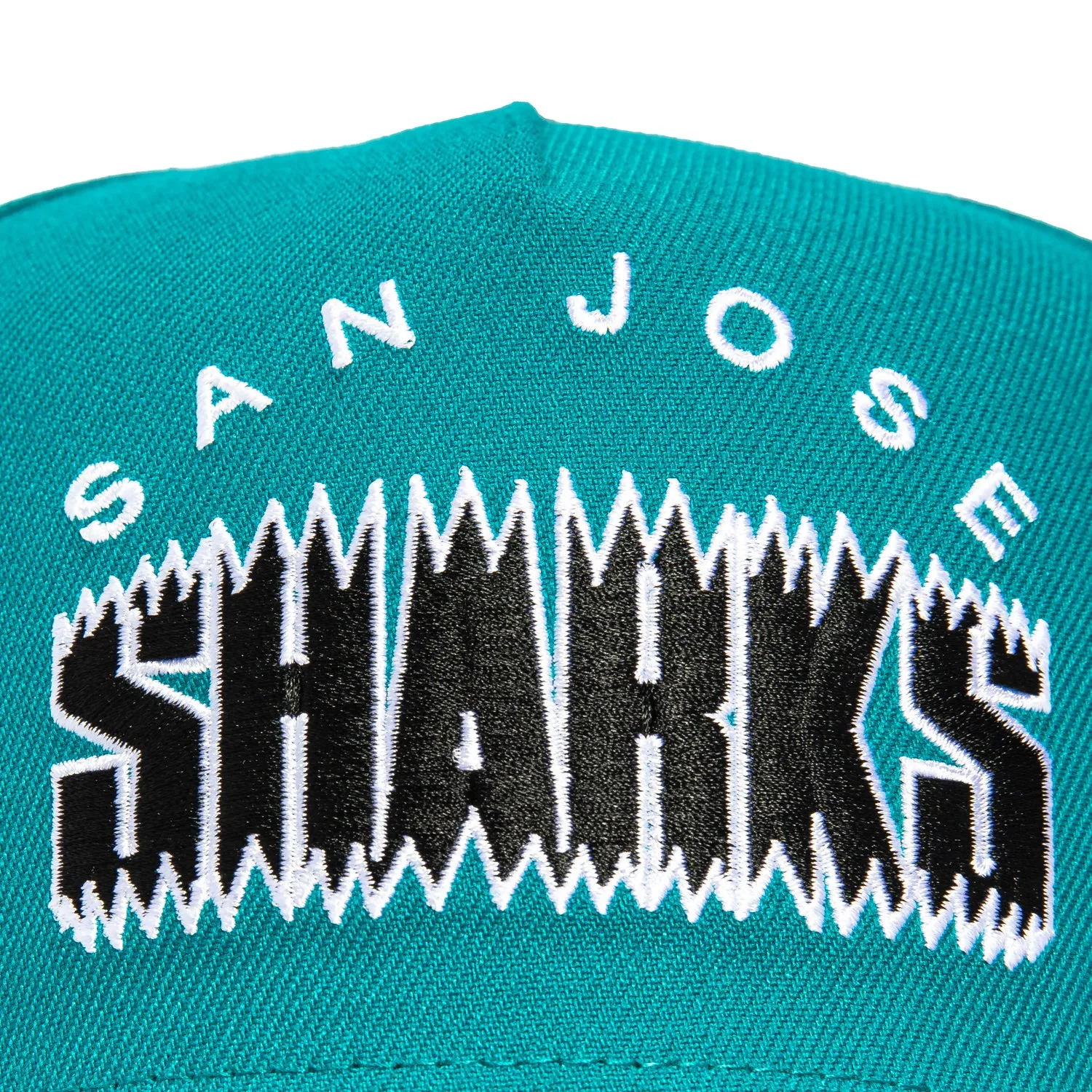 New Era 9Fifty A-Frame San Jose Sharks Logo Patch Word Snapback Hat - Teal, Black
