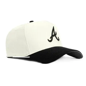 New Era 9Forty A-Frame Atlanta Braves Snapback Hat - White, Black