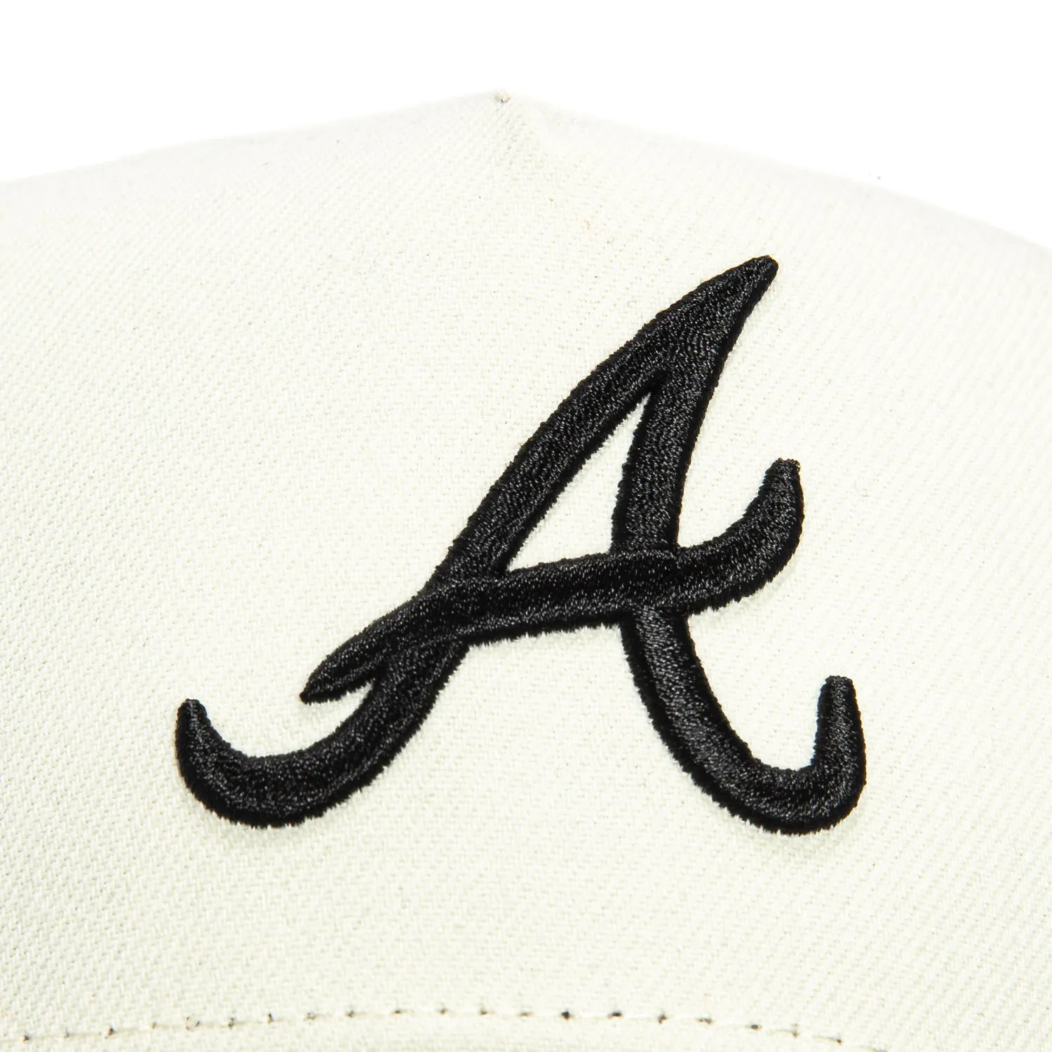 New Era 9Forty A-Frame Atlanta Braves Snapback Hat - White, Black