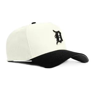 New Era 9Forty A-Frame Detroit Tigers Snapback Hat - White. Black