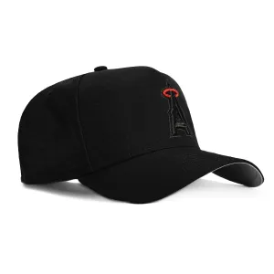New Era 9Forty A-Frame Los Angeles Angels Snapback Hat - Black, Black, Red