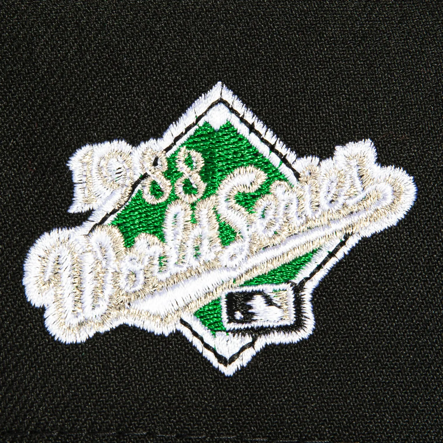 New Era 9Forty A-Frame Los Angeles Dodgers 1988 World Series Patch Snapback Hat - Black, Metallic Silver