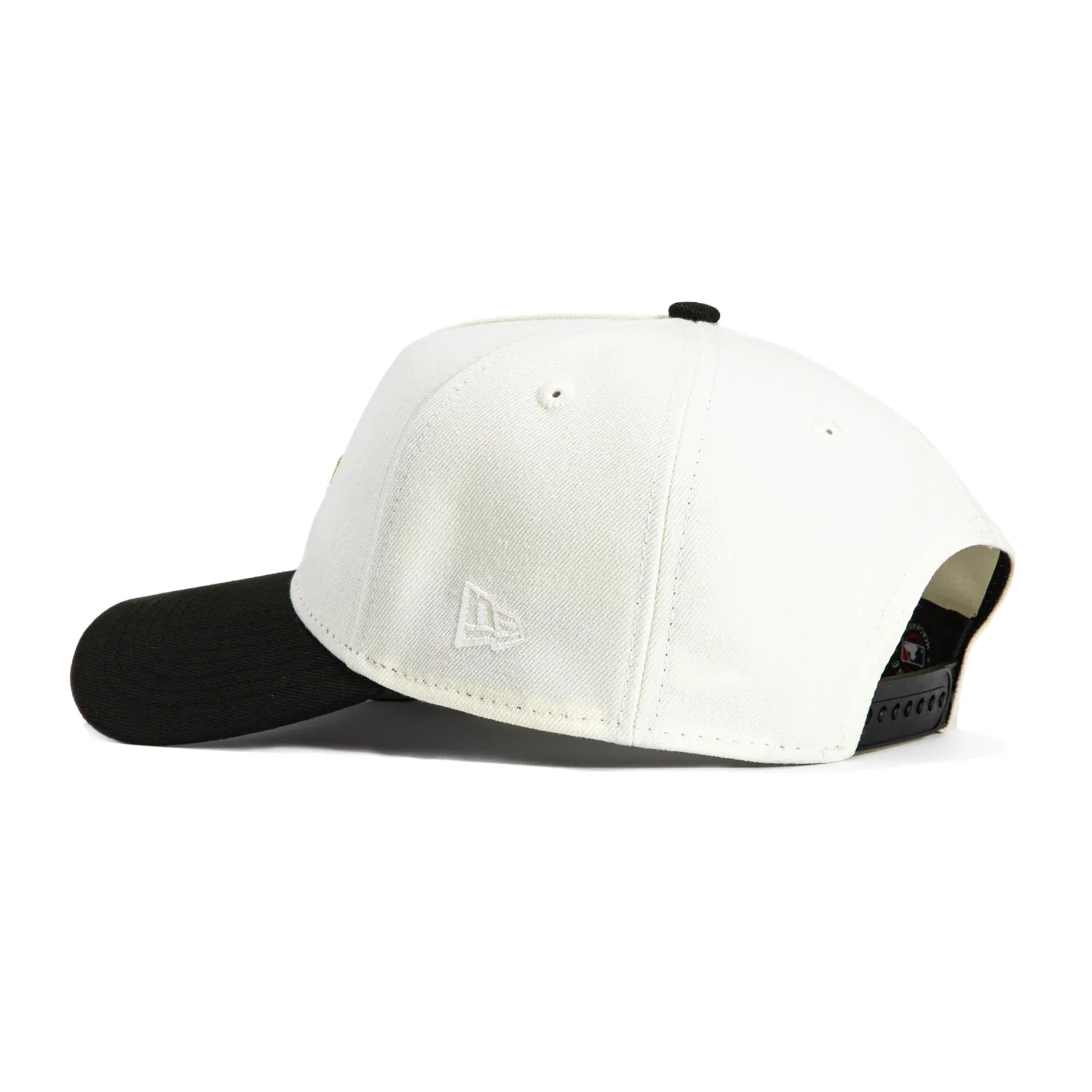 New Era 9Forty A-Frame Los Angeles Dodgers 60th Anniversary Stadium Patch Snapback Hat - White, Black, Metallic Gold