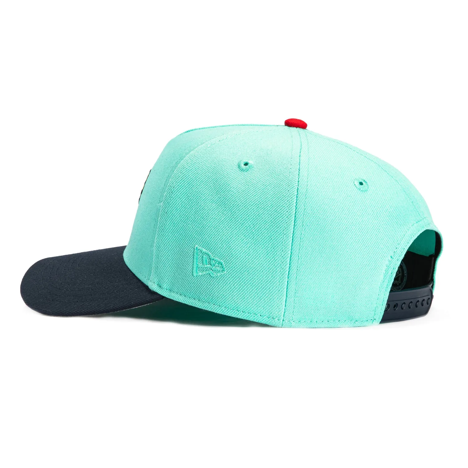 New Era 9Forty A-Frame Mascot Seattle Kraken Logo Patch Buoy Snapback Hat - Mint, Navy