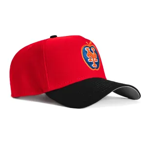 New Era 9Forty A-Frame New York Mets Snapback Apple Hat - Red, Black