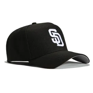 New Era 9Forty A-Frame San Diego Padres Snapback Hat - Black, White