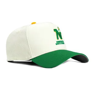 New Era 9Forty A-Frame White Dome Minnesota North Stars Snapback Hat - White, Kelly Green