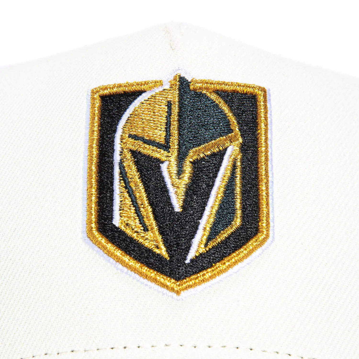 New Era 9Forty A-Frame White Dome Vegas Golden Knights Snapback Hat - White. Graphite