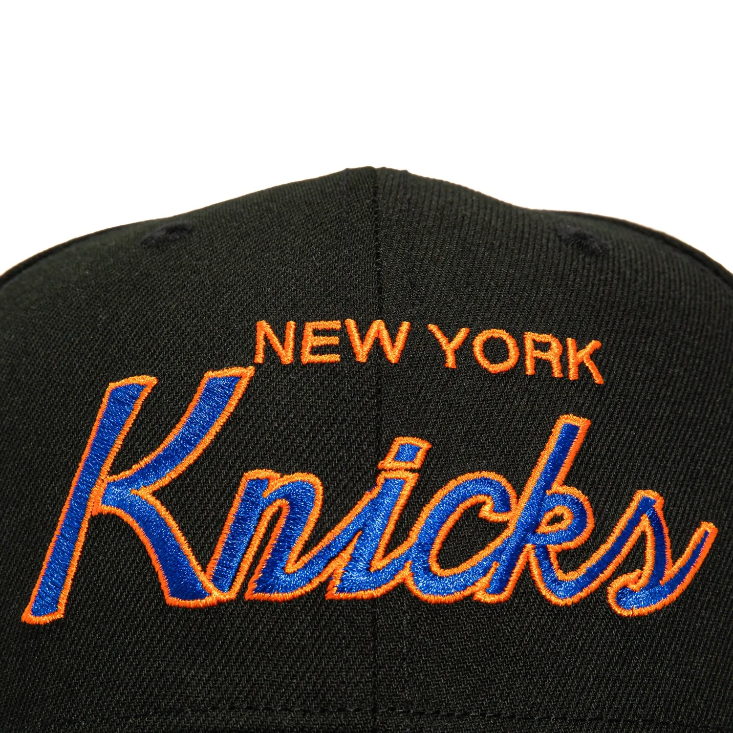 New Era 9Seventy New York Knicks Script Stretch-Snapback Hat - Black, Royal