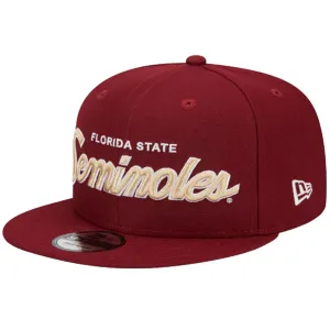 New Era Florida State Seminoles Adjustable Flat Bill Snapback Cap - Garnet