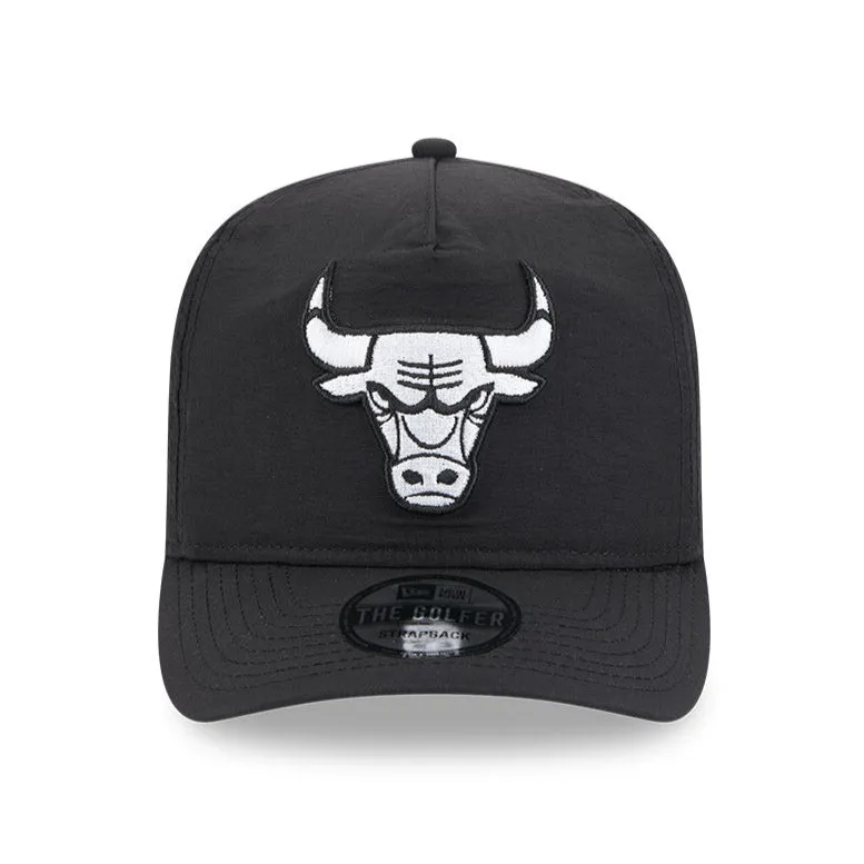New Era Golfer Everyday Nylon Chicago Bulls Strapback Hat - Black