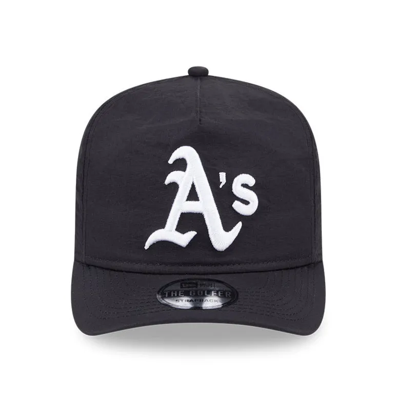 New Era Golfer Everyday Nylon Oakland Athletics Strapback Hat - Black