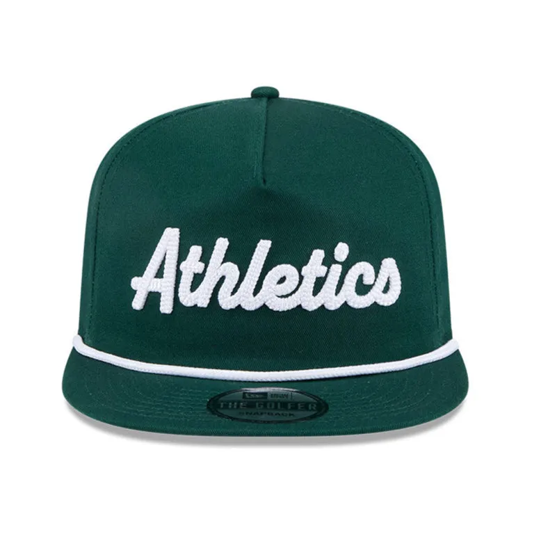 New Era Golfer Team Chain Stitch Oakland Athletics Logo Patch Snapback Hat - Green