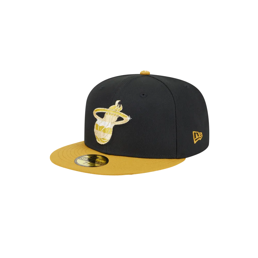 New Era Miami HEAT Black & Gold Fitted Hat
