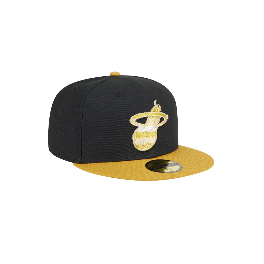 New Era Miami HEAT Black & Gold Fitted Hat