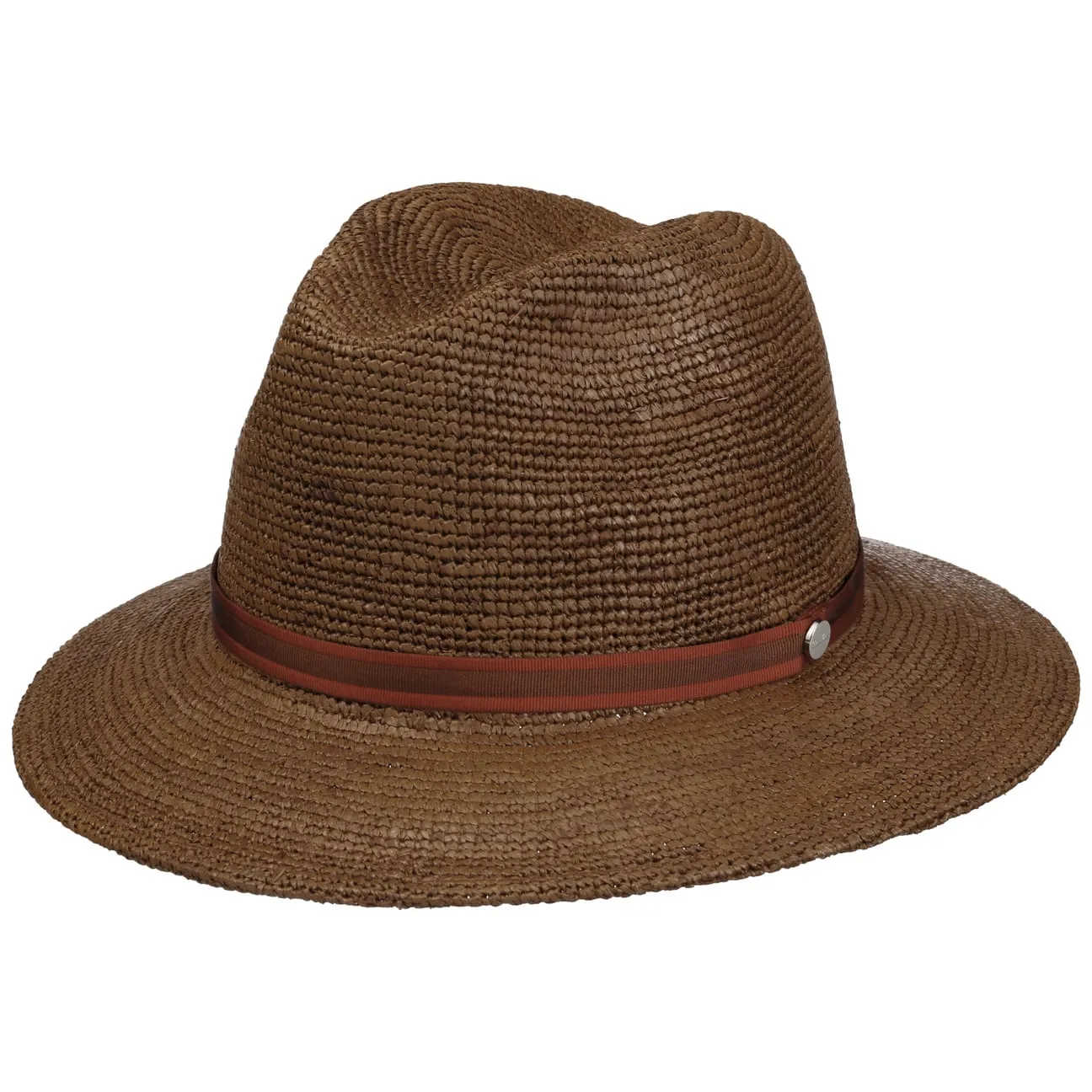 Packable Raffia Crochet Straw Hat by Borsalino