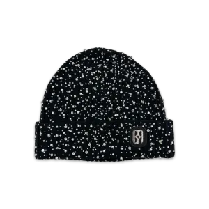 Pearl & Rhinestone Beanie Black