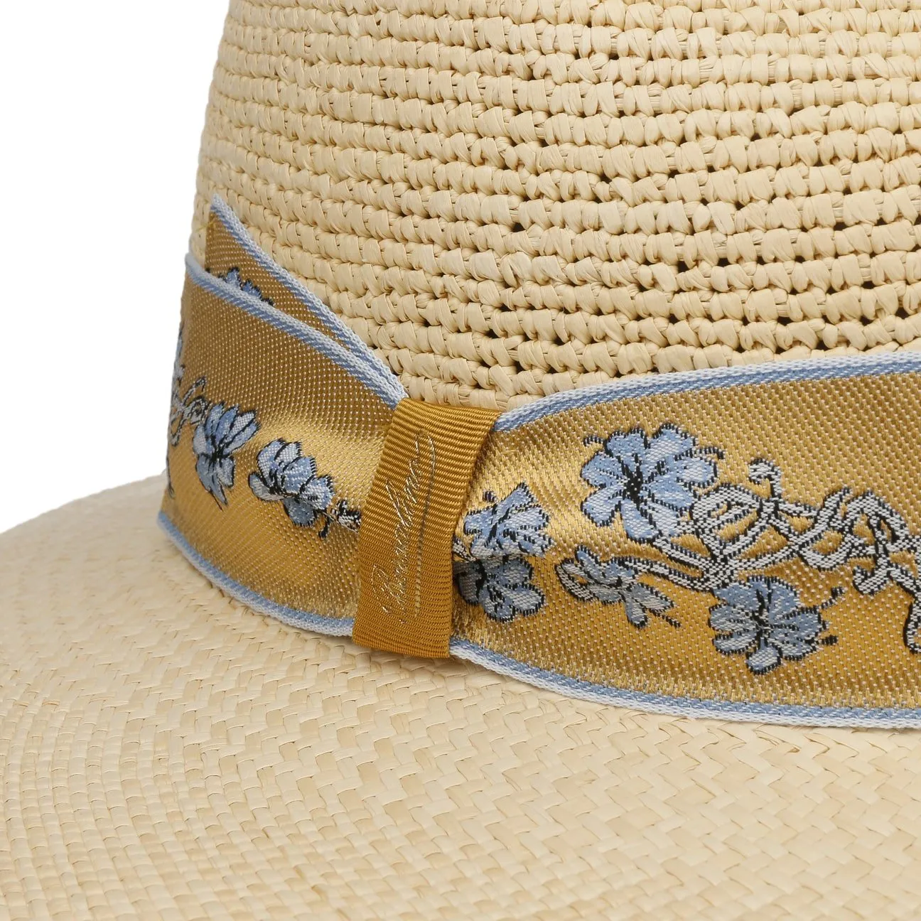 Reverse Crown Flower Straw Hat by Borsalino