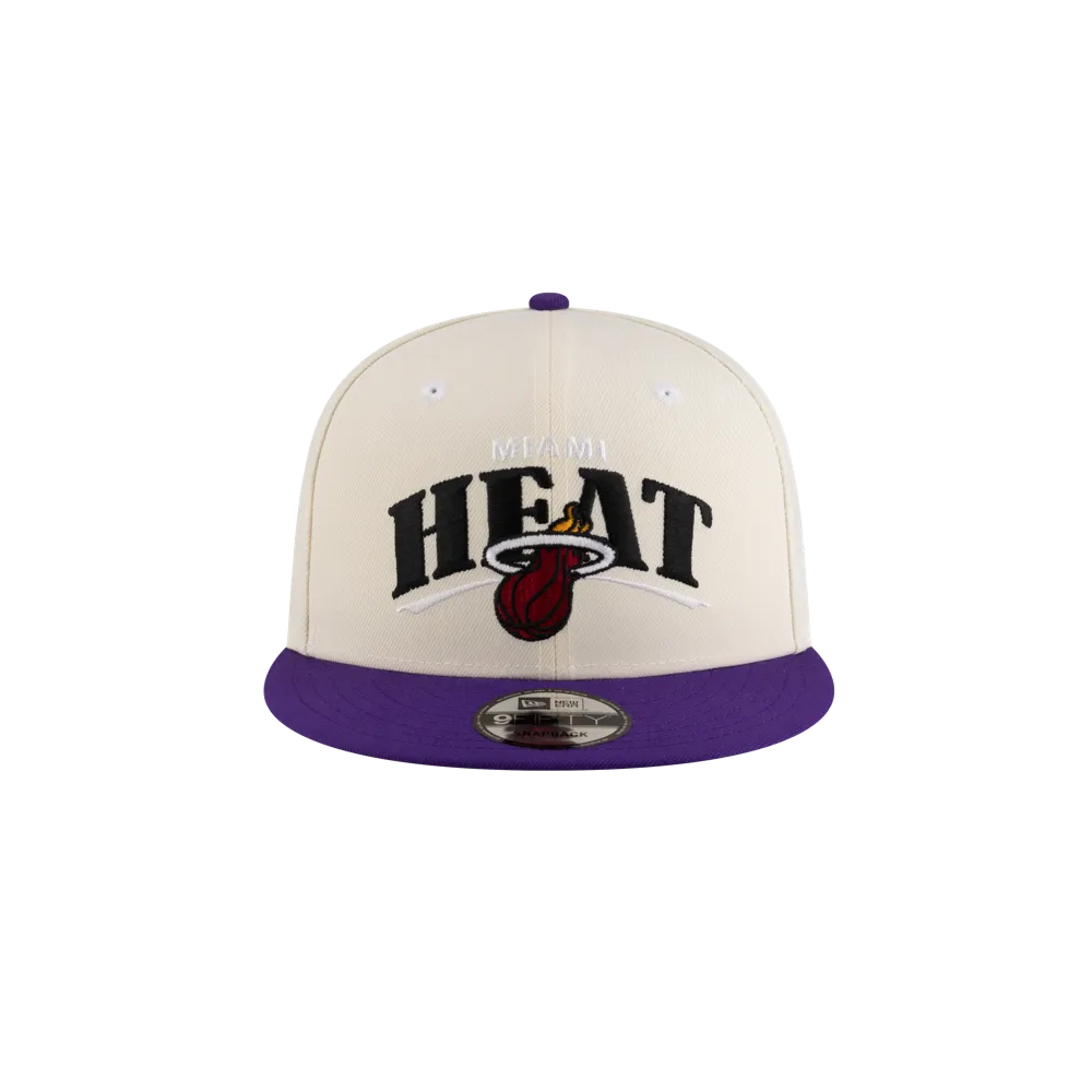 Tyler Herro New Era Cream Purple Snapback