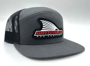 Waterloo Charcoal and Black Flat Bill Snap Back - Tails Up Woven Patch