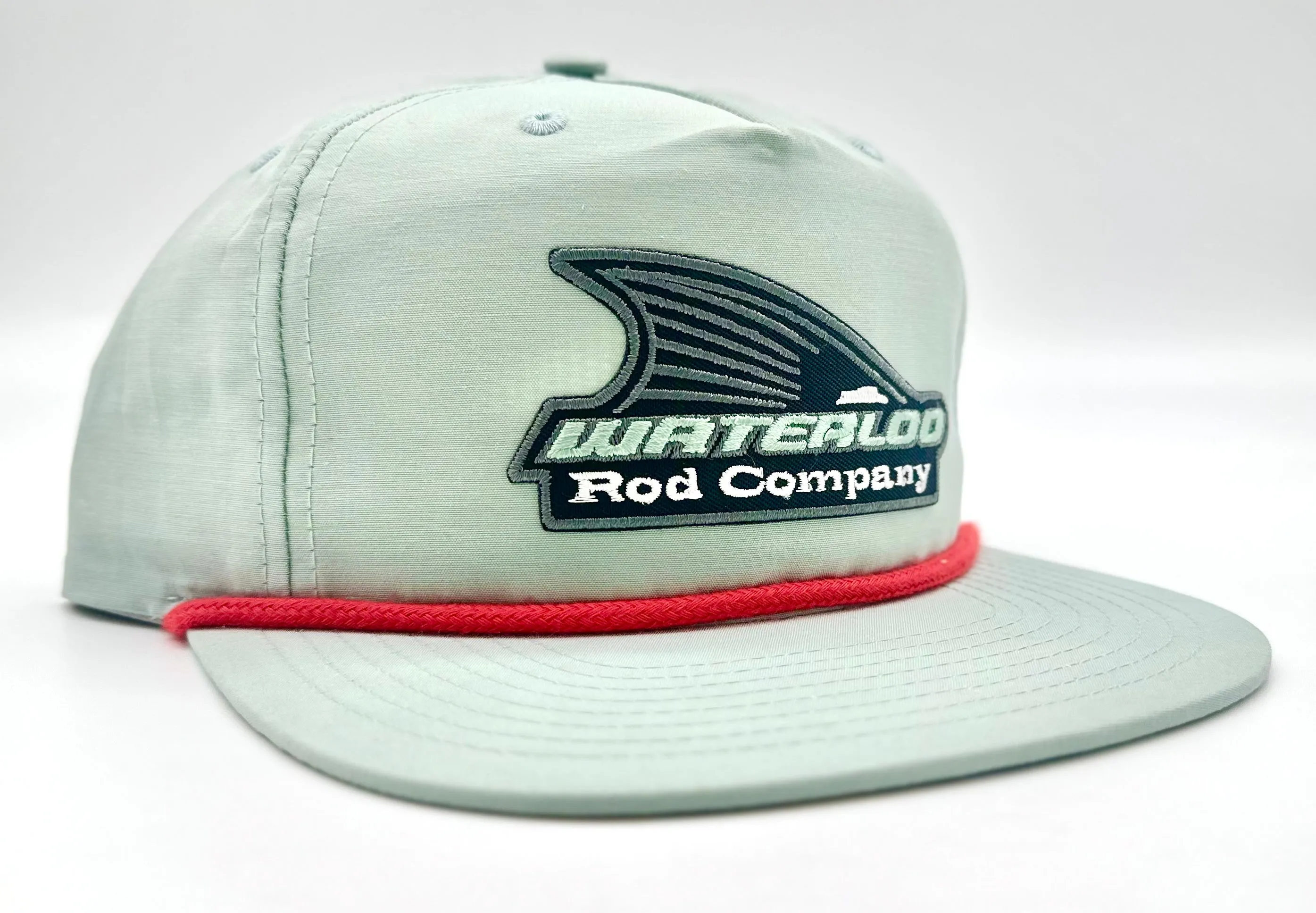 Waterloo Seafoam and Red Rope Cap - Seafoam Tails Up